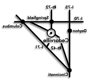 到Cedarville的地图